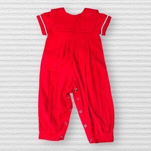 Mom & Me 18m Corduroy Red Longall Romper Holiday Christmas NWT